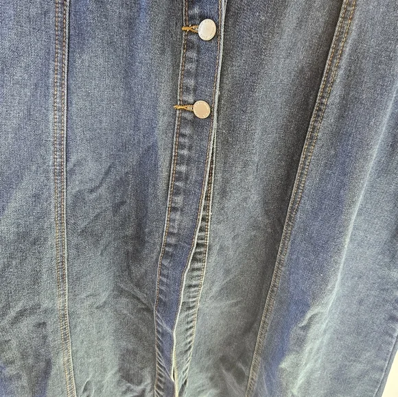 New SHEIN EZwear Flap Detail Button Front Denim Dress Size L - Picture 6 of 6